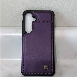 Samsung S25 Purple Leather Phone Case With Wallet NIP